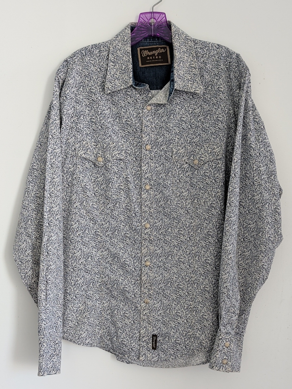 Wrangler Retro Pearlsnap Rodeo Western Shirt Size Medium
